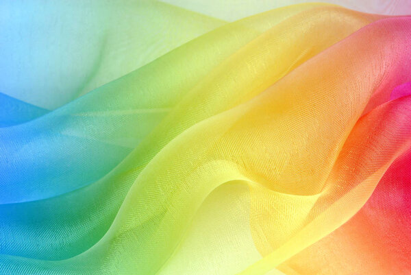organza fabric rainbow