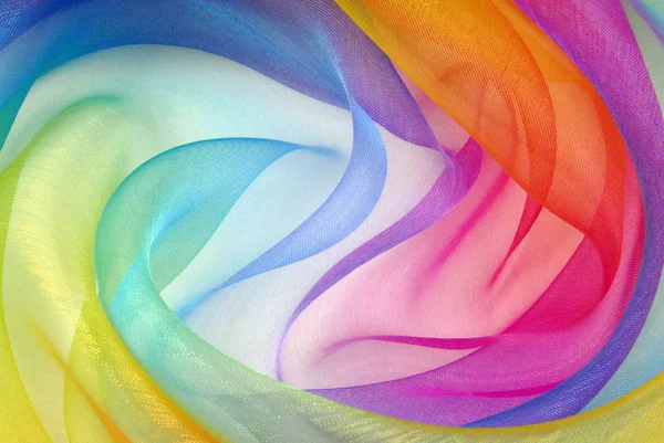 Organza tyg rainbow — Stockfoto