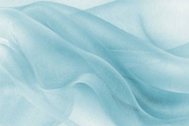 organza fabric in blue color clipart