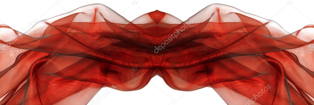 wavy red organza big border panoramic size
