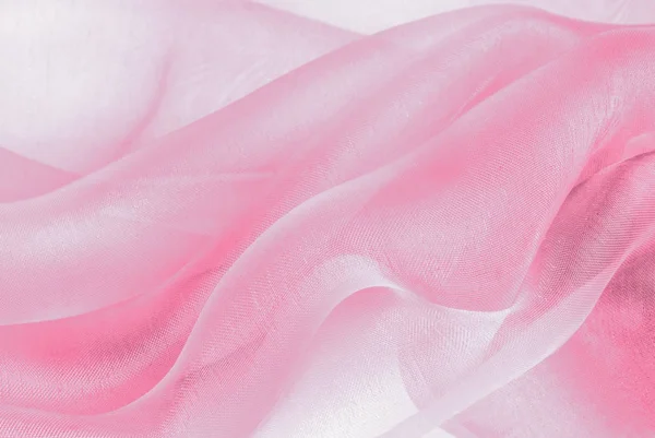 गुलाबी रंगात ऑर्गनाझा फॅब्रिक — स्टॉक फोटो, इमेज