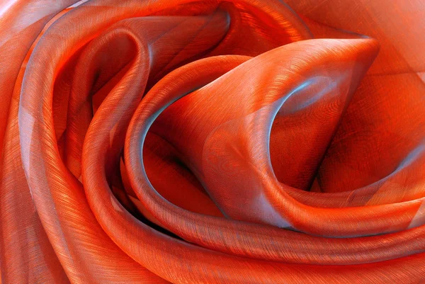 Kırmızı Organze kumaş dalgalı doku — Stok fotoğraf