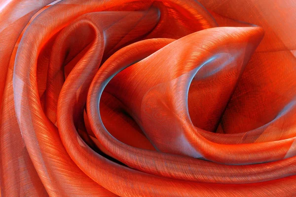 Red organza fabric wavy texture — Stock Photo, Image