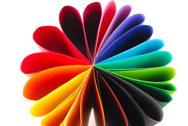 Kolor Kolorowy Papier Składany Białym Tle — Zdjęcie stockowe