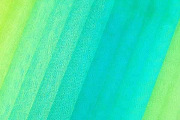 Organza Tecido Verde Azul Cor Amarela — Fotografia de Stock