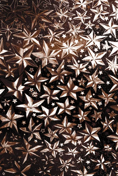 Marrom Sepia Estrelas Abstrato Halográfico Fundo — Fotografia de Stock