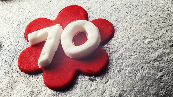 Número 70 Hecho de Fondant —  Fotos de Stock