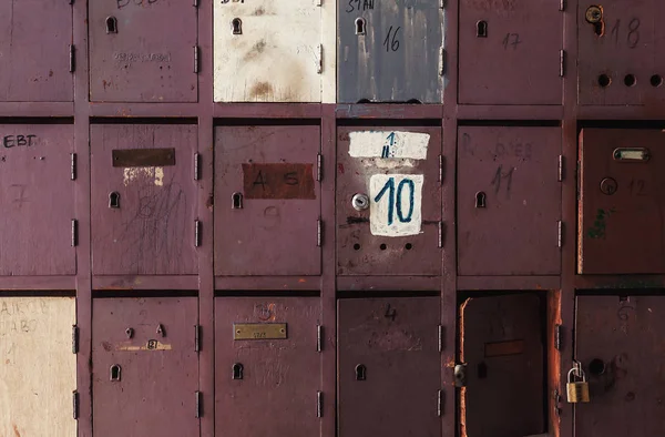 Old Wooden Postal Boxes — Stock Photo, Image