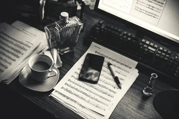 Luogo di lavoro del compositore — Foto Stock