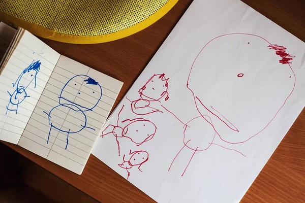 Little Child's Drawings — Stock Photo, Image