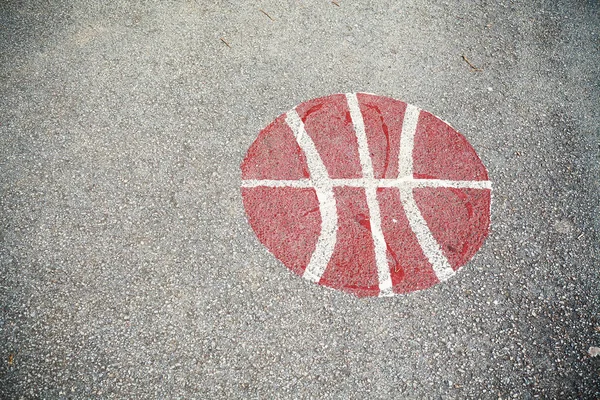 Асфальт баскетбол дворик — стокове фото