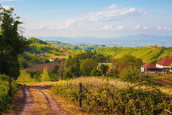 Frühlingszeit in serbischem Dorf — Stockfoto