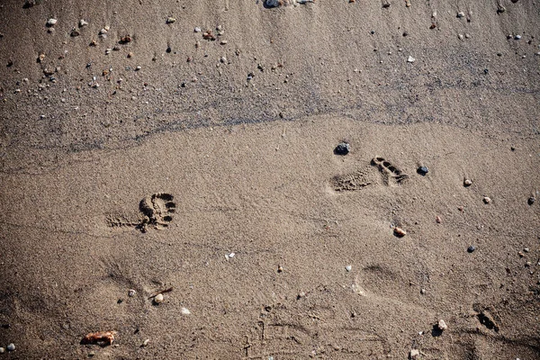 Fotspår i sand — Stockfoto