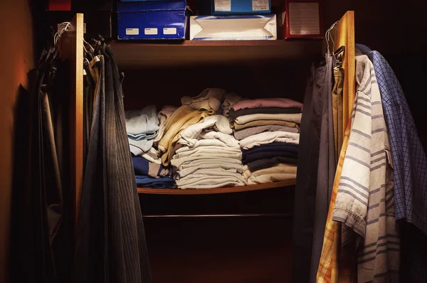 Old Clothes on Closet — Stock Photo, Image