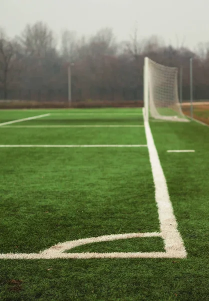 Ποδόσφαιρο πεδίο γραμμές — Φωτογραφία Αρχείου
