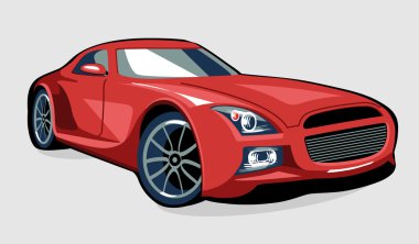 gri arka plan üzerinde kırmızı araba