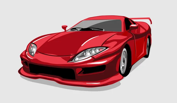 Rotes Auto auf grauem Hintergrund — Stockvektor