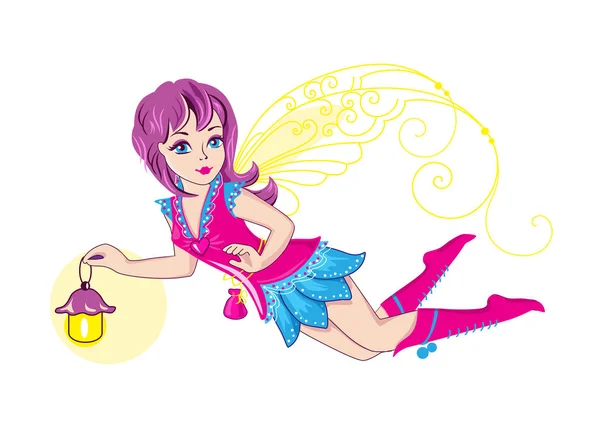 Magical fairy with torch — Stock Vector