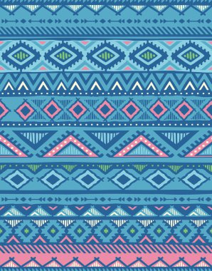 Etnik Aztek süsleme ile Seamless modeli. Geometrik desen. Kabile doku. Vektör çizim.