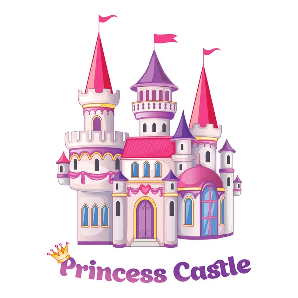 Belo Castelo Conto Fadas Para Princesa Reino Mágico Palácio Vintage — Vetor de Stock