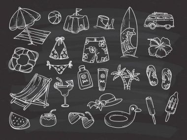 Beach Tema doodle 