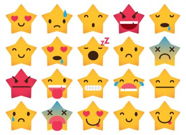 Stars Feeling Emoji Stars Emoji SVG Collection Stars Cartoon Vector Clipart Works for Cricut Emoji Svg Files Bundle Emoji Vector