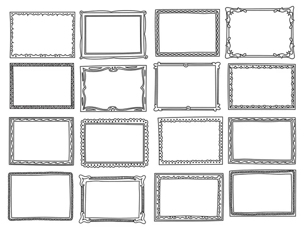 孤立的帧涂鸦一套 — 图库矢量图片