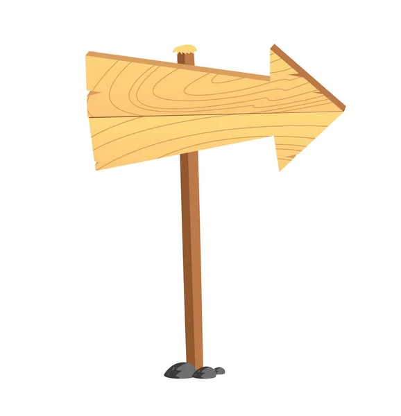 Cartoon wooden signboard isolated — Stock Vector
