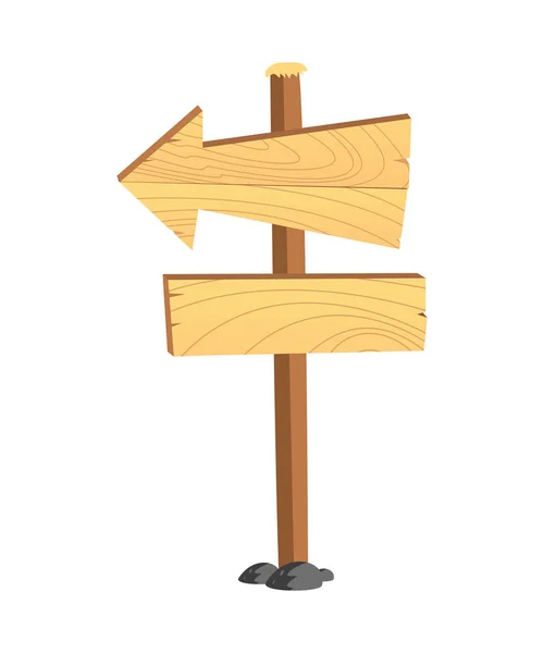 Cartoon wooden signboard isolated — Stock Vector