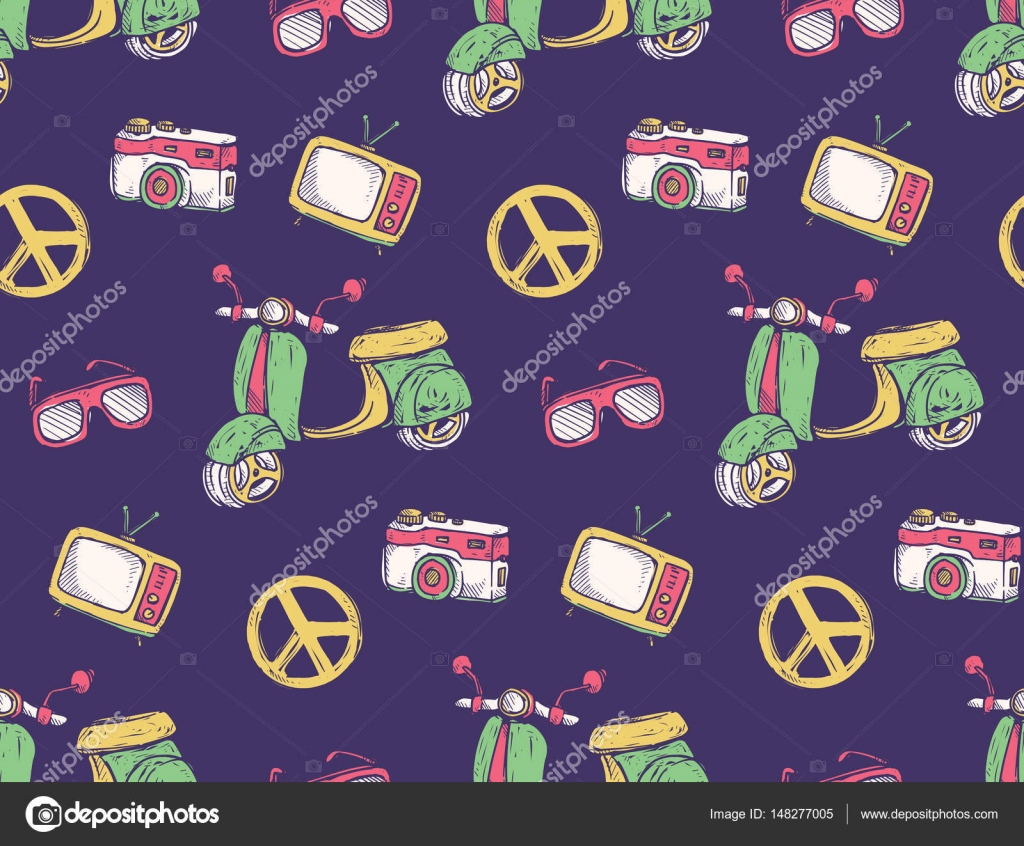 Vintage theme background with scooter Stock Vector by ©mhatzapa #148277005