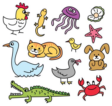 Karikatür hayvan doodle