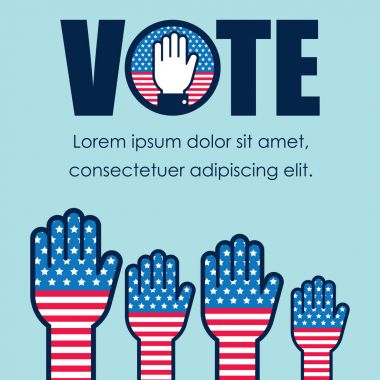 Amerikan bayrağı posteri ile eller