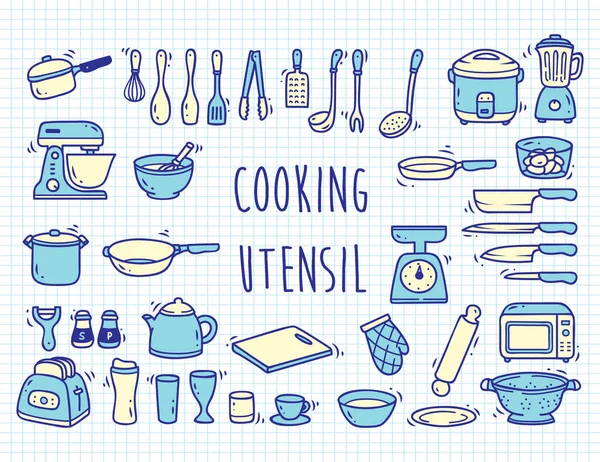 Set de utensilios de cocina — Vector de stock