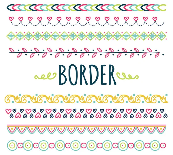 Set of  hand drawn border — Stock Vector