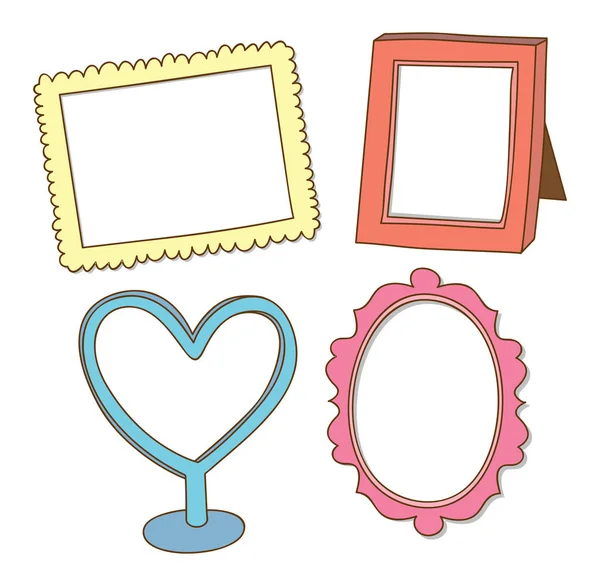 Set of cute frame doodle isolated — Stock Vector