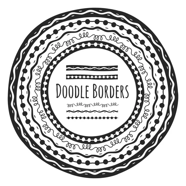 Jeu de bordure doodle — Image vectorielle