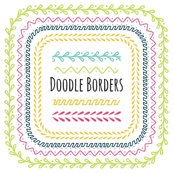 Decoratieve randen van doodle — Stockvector