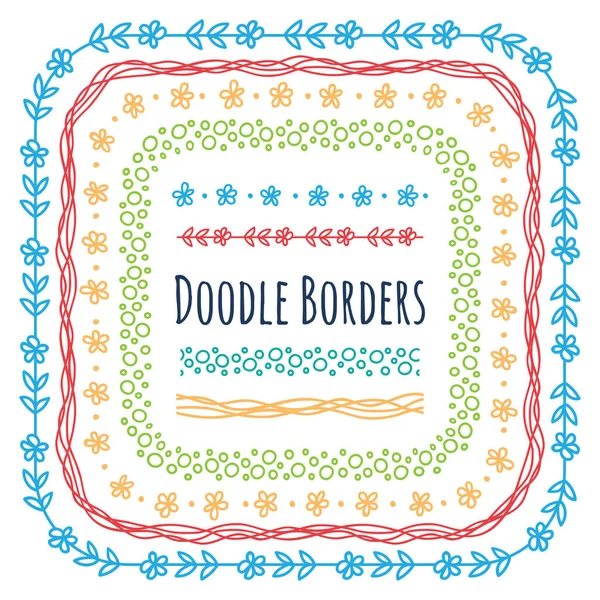 Decoratieve randen van doodle — Stockvector