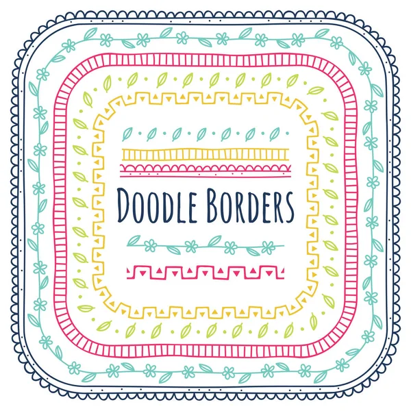 Bordas decorativas doodle —  Vetores de Stock