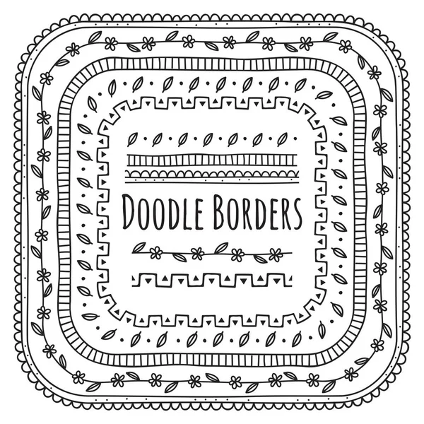 Doodle dekorativa bårder — Stock vektor