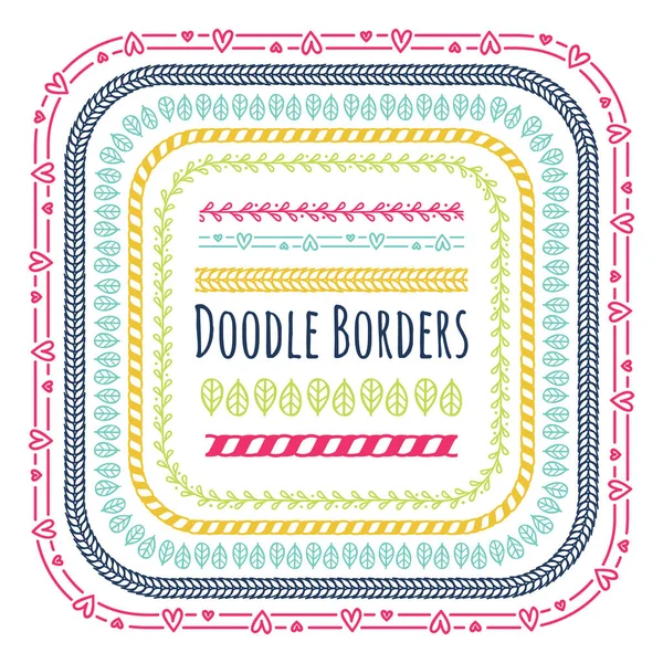 Bordas decorativas doodle —  Vetores de Stock