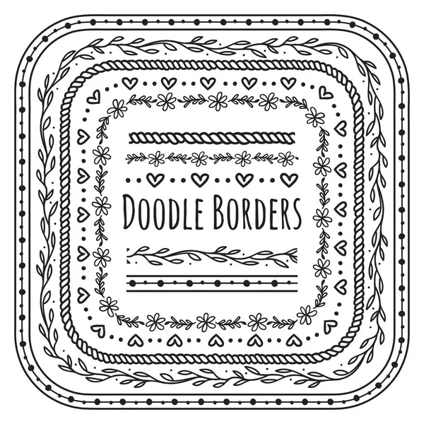 Doodle dekorativa bårder — Stock vektor