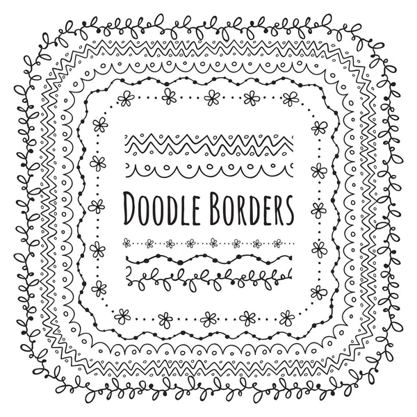 Bordas decorativas doodle —  Vetores de Stock