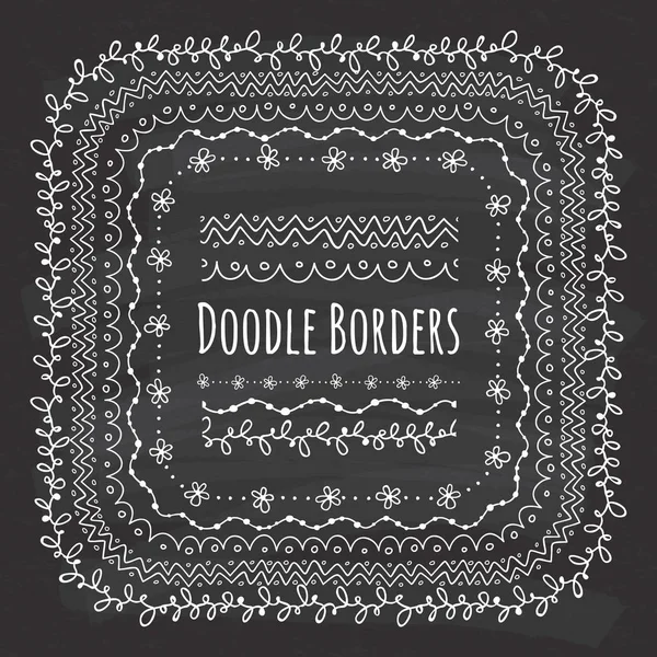 Bordas decorativas doodle —  Vetores de Stock