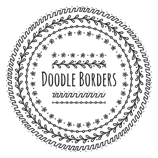 Conjunto de fronteira doodle — Vetor de Stock