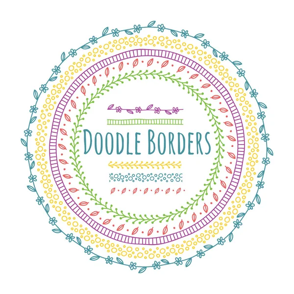 Jeu de bordure doodle — Image vectorielle