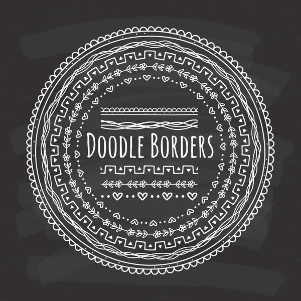 Jeu de bordure doodle — Image vectorielle