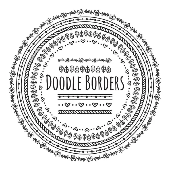 Conjunto de fronteira doodle —  Vetores de Stock