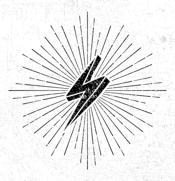 Símbolo de trueno vintage — Vector de stock