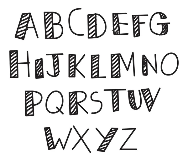 Alphabet-Doodle isoliert — Stockvektor